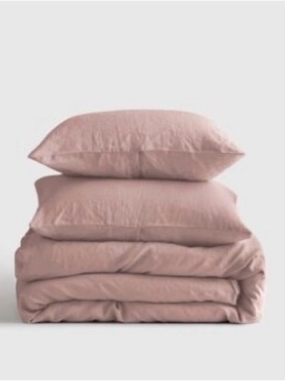 Quince Pink Linen Full /Queen. Duvet Cover & 2 Standard pillowcases. Set